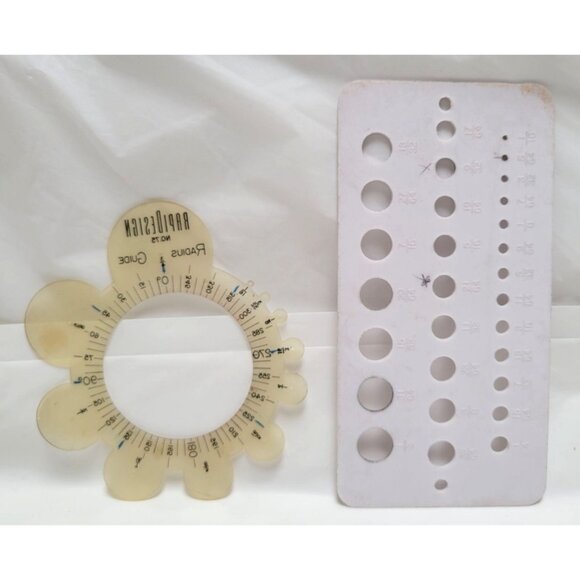 Lot of 7 Vintage Drafting Tools Radius Guides Rulers Lettering Aid Drill Gauge - Picture 5 of 9